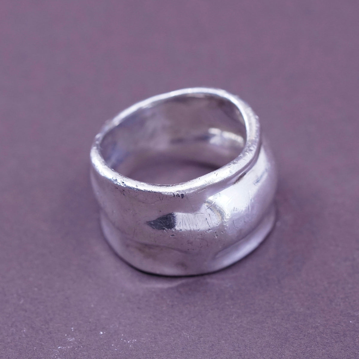 Size 8, vtg Robert Lee Morris Studio Sterling silver handmade ring, 925 band