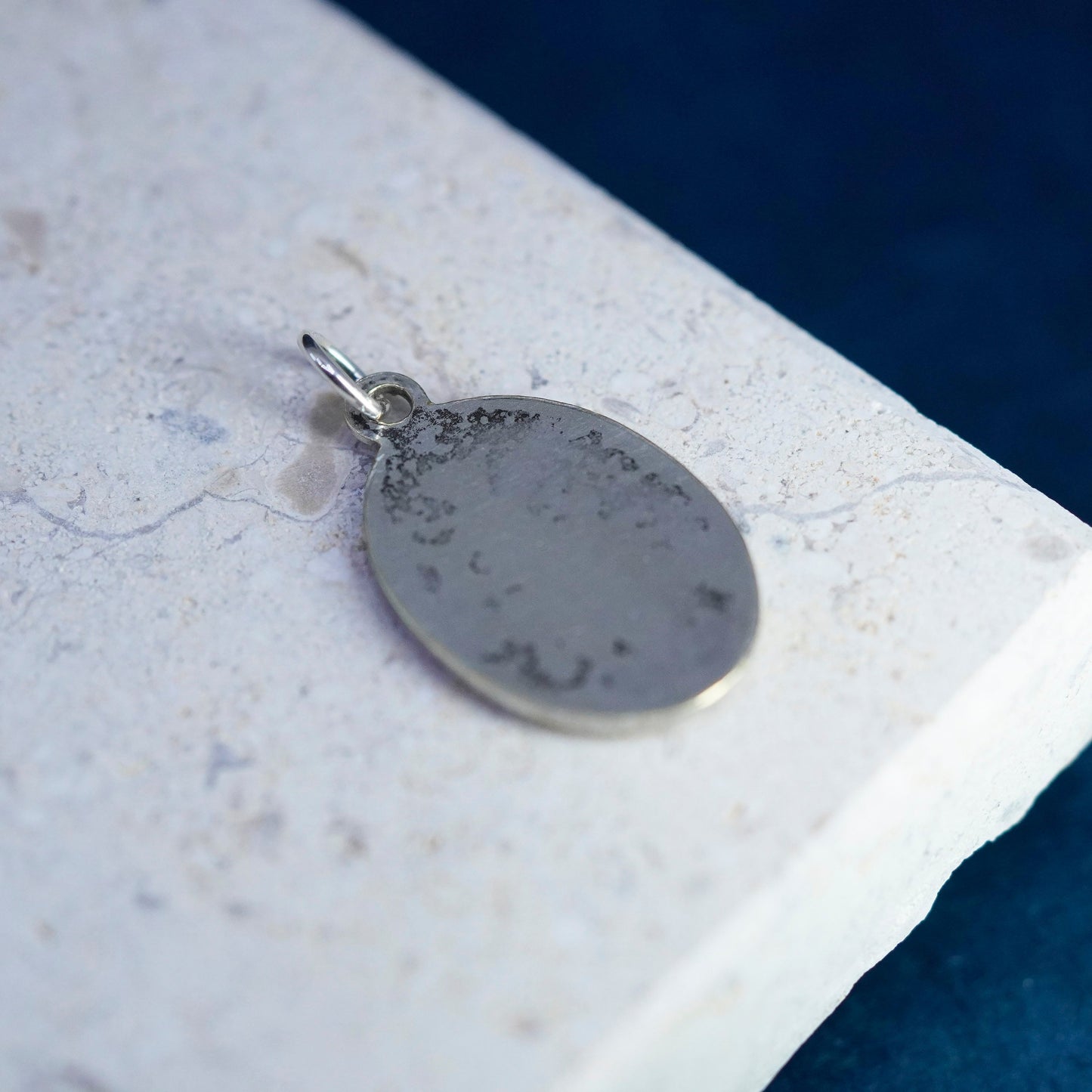 Vintage sterling 925 silver tag pendant, Saint Jude charm