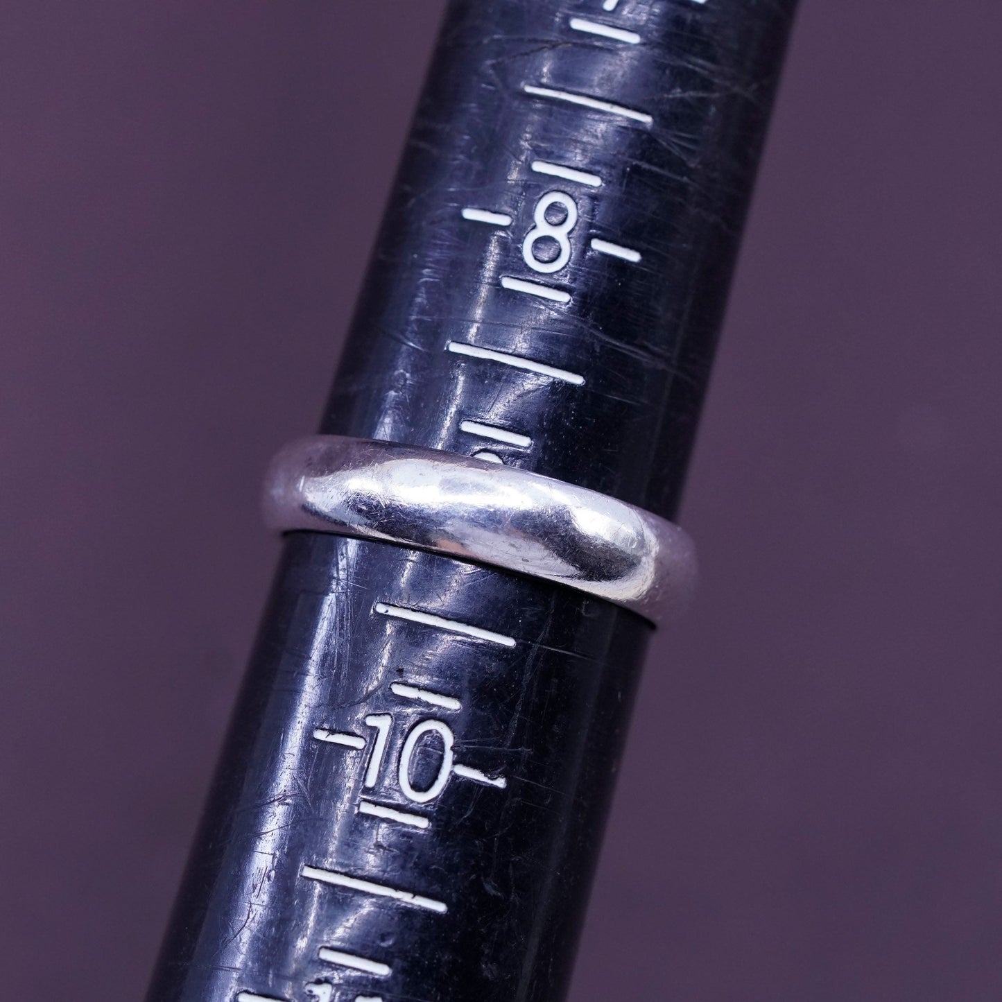 Size 9, vintage sterling silver handmade ring, 925 wedding band