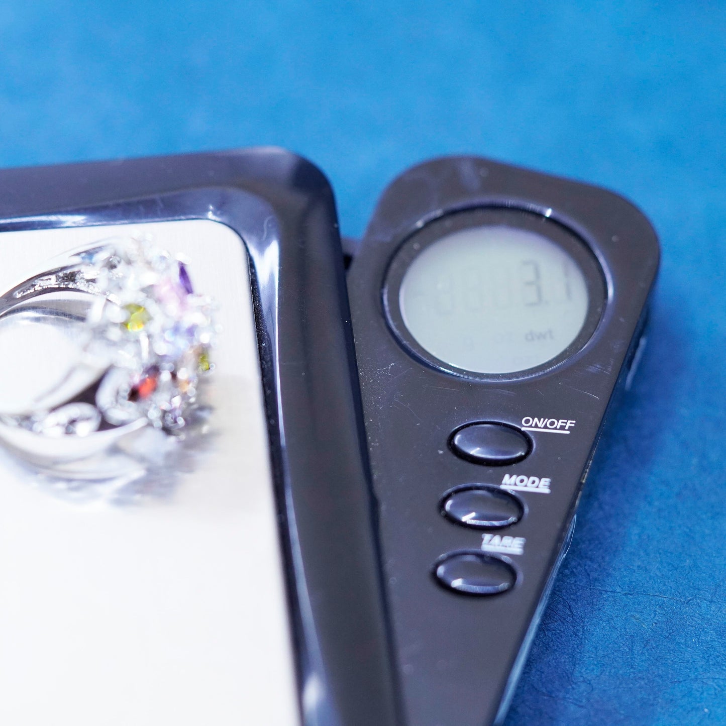 Size 6.5, vtg Sterling 925 silver snowflake flower ring w/ cluster Colorful Cz