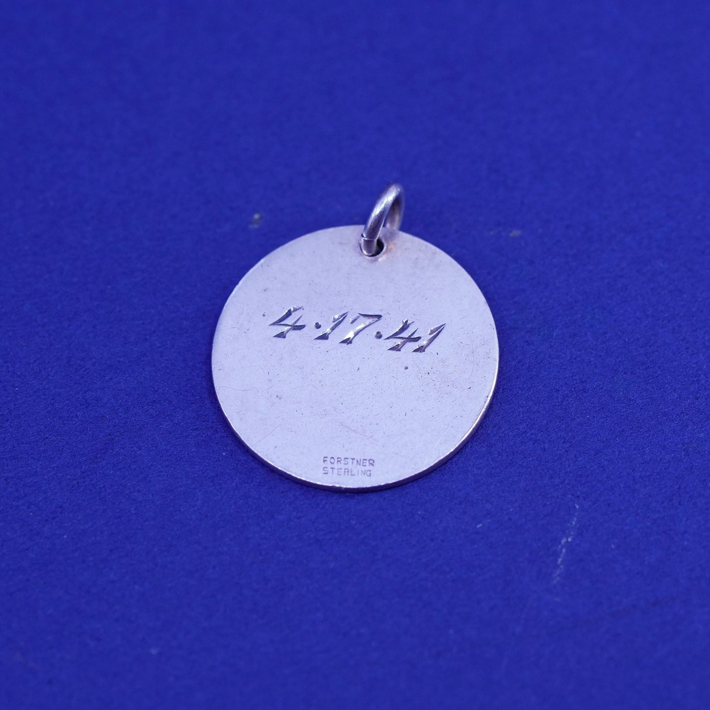Vintage sterling silver handmade pendant, 925 tag charm engraved “goel”