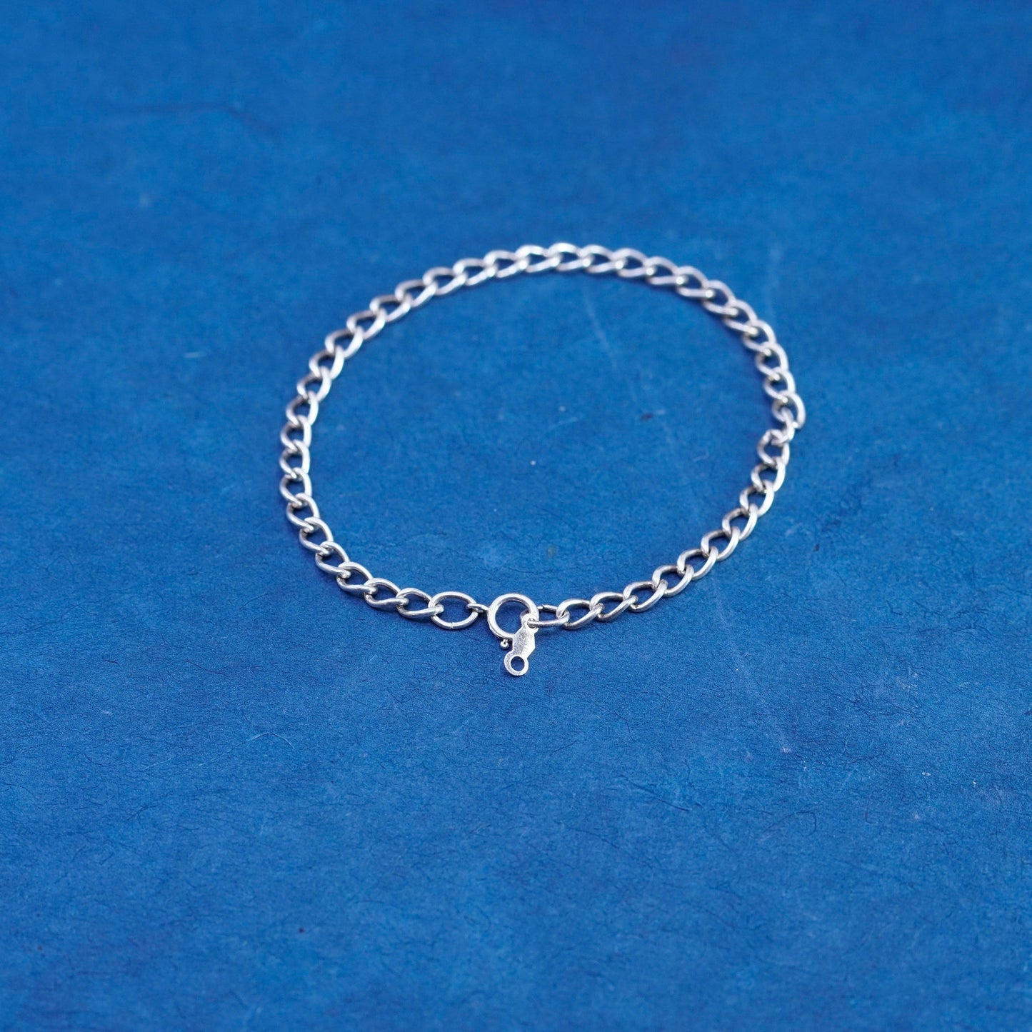 7”, Sterling silver handmade bracelet, 925 bold curb link chain, men’s bracelet