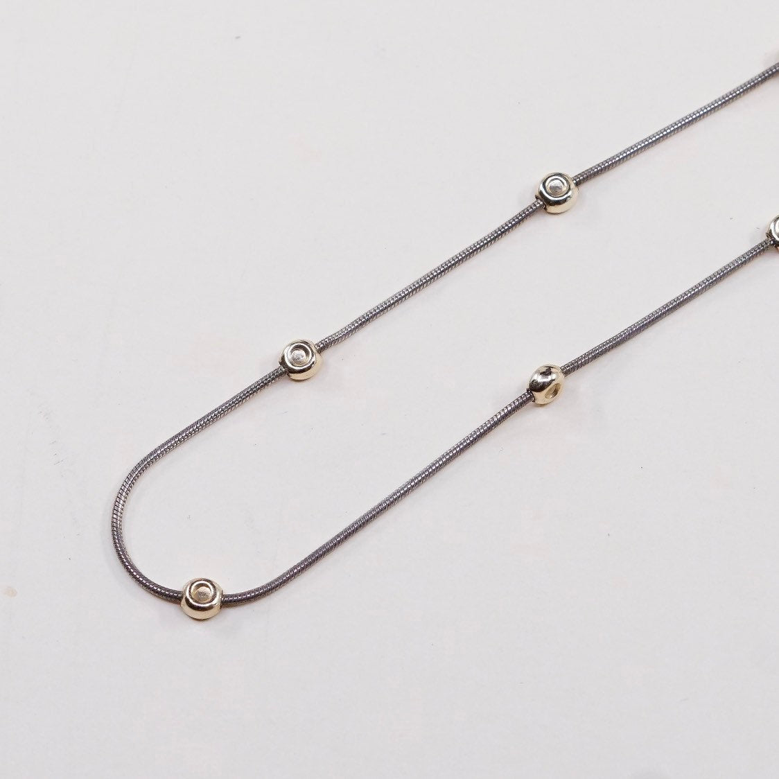 16”, Silpada Saturn Necklace N0673 Sterling Silver 14k Yellow Gold Necklace