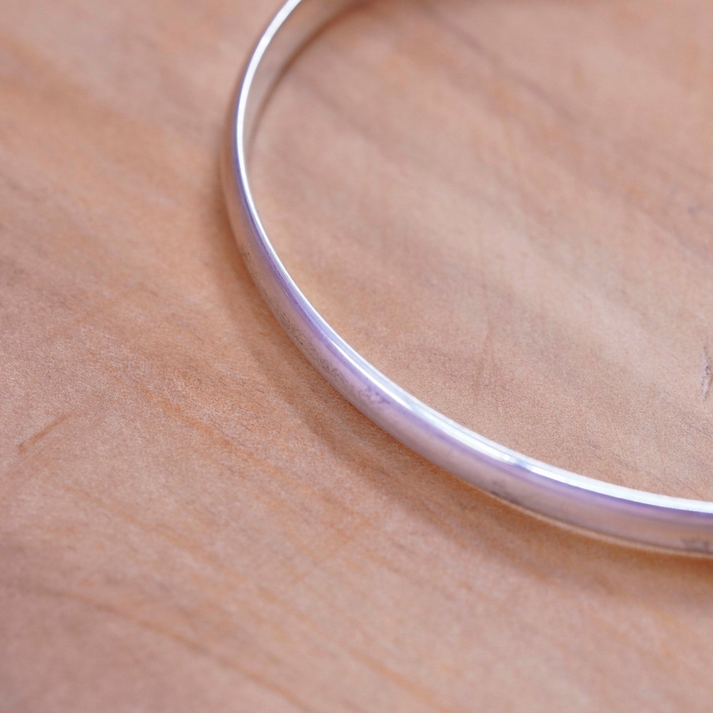 6.5”, sterling silver handmade bracelet, hinged bangle enamel American flag