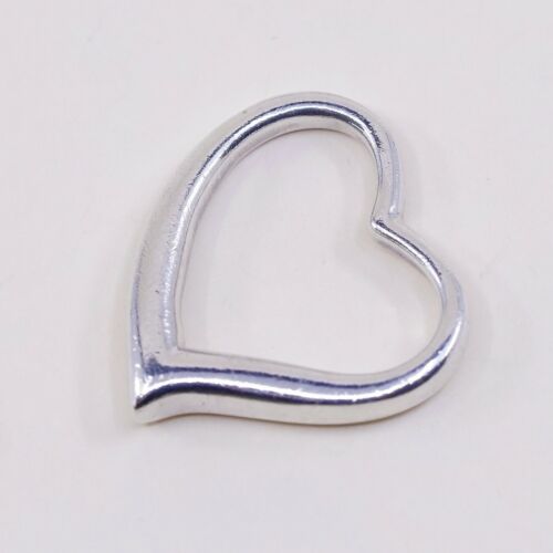 Vintage Italy Sterling Silver Heart Pendant, Solid 925 Silver Charm