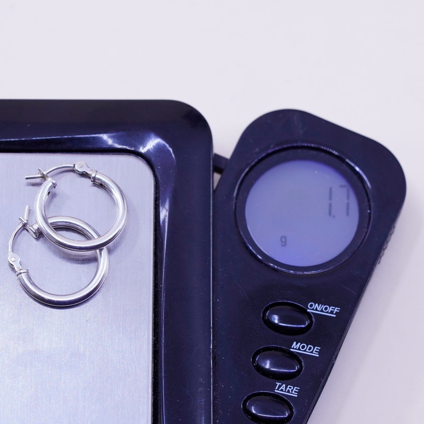 0.5”, Vintage sterling silver loop earrings, fashion minimalist, 925 hoops