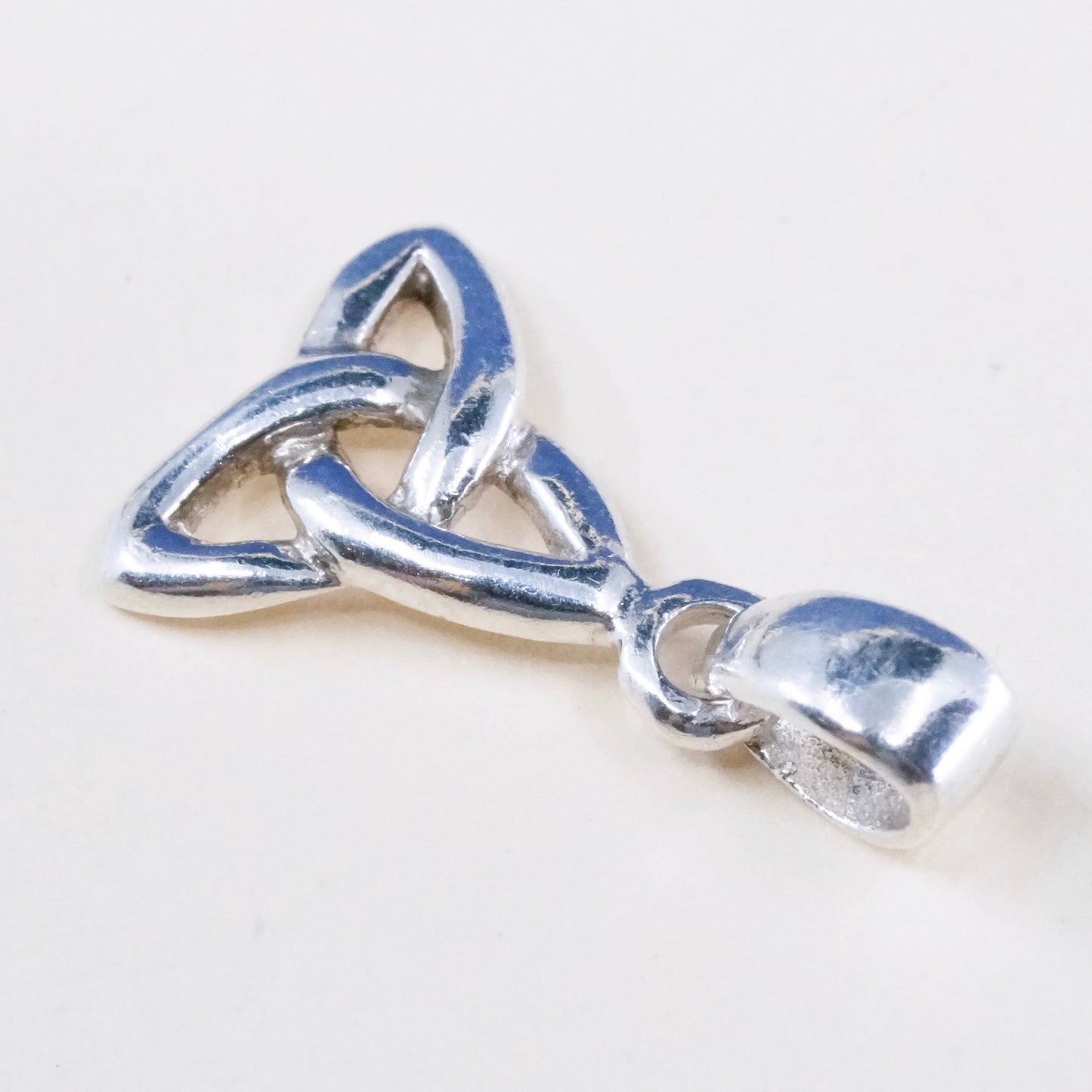 vintage sterling silver handmade pendant, 925 silver Irish filigree charm