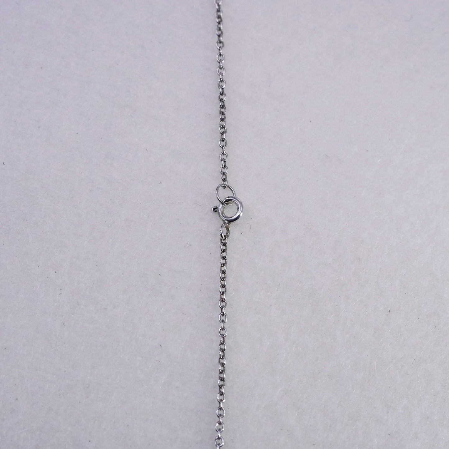 18”, Sterling 925 silver handmade circle chain necklace with amethyst pendant