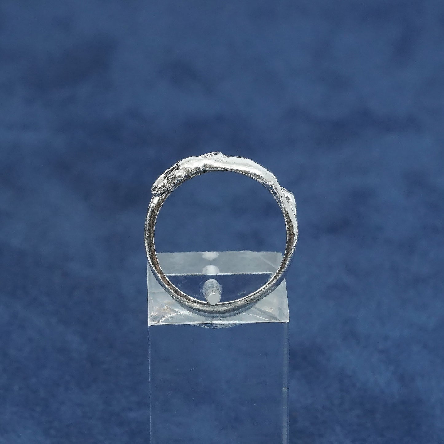 Size 6.75, vtg Sterling silver handmade ring, 925 elephant band