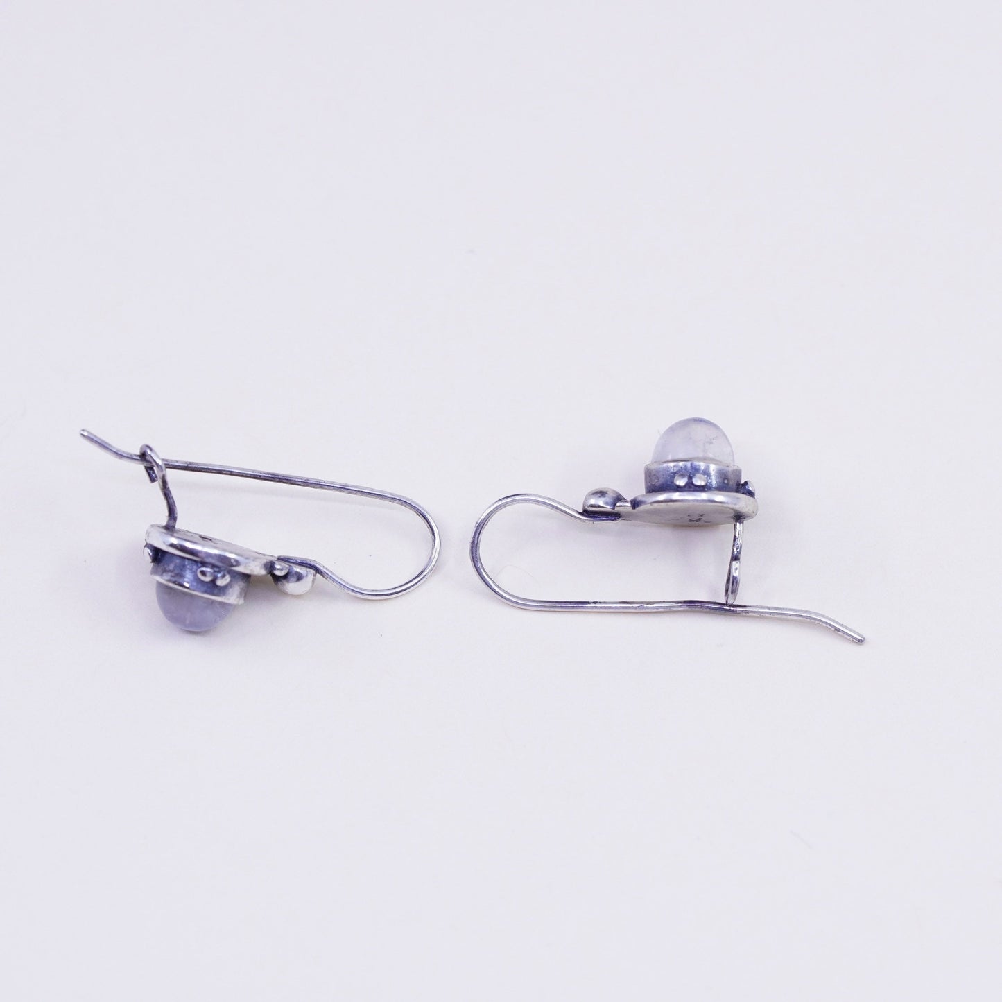 Vintage Sterling 925 silver handmade earrings with moonstone drops