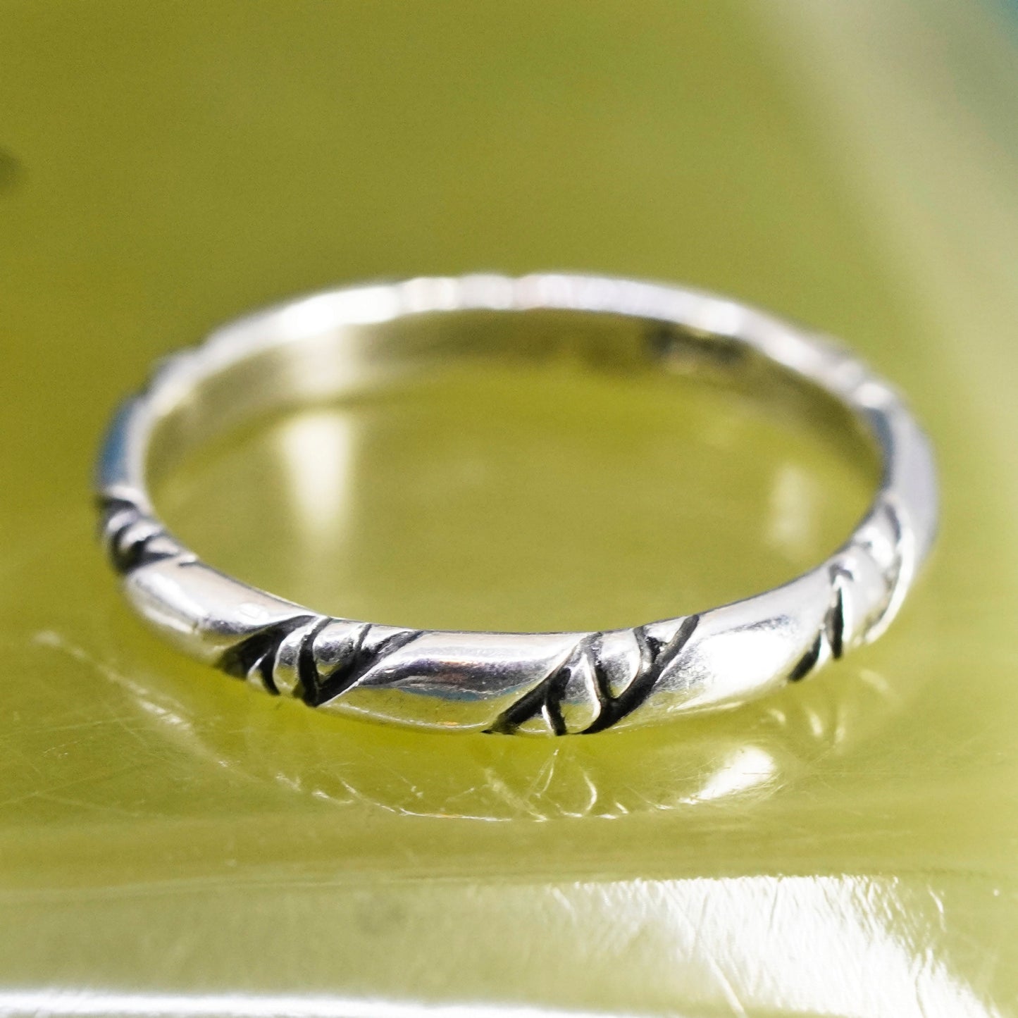 Size 6.25, vintage Sterling silver handmade ring, 925 cable band