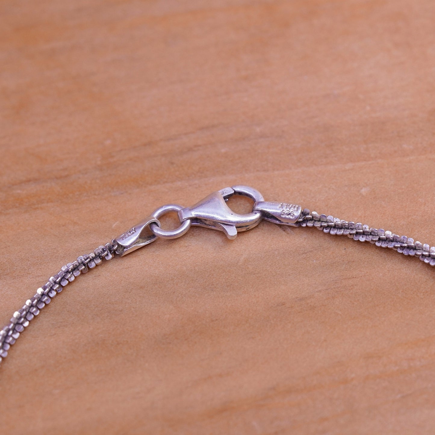 7.5”, 2mm, vintage Sterling silver bracelet, 925 twisted chain