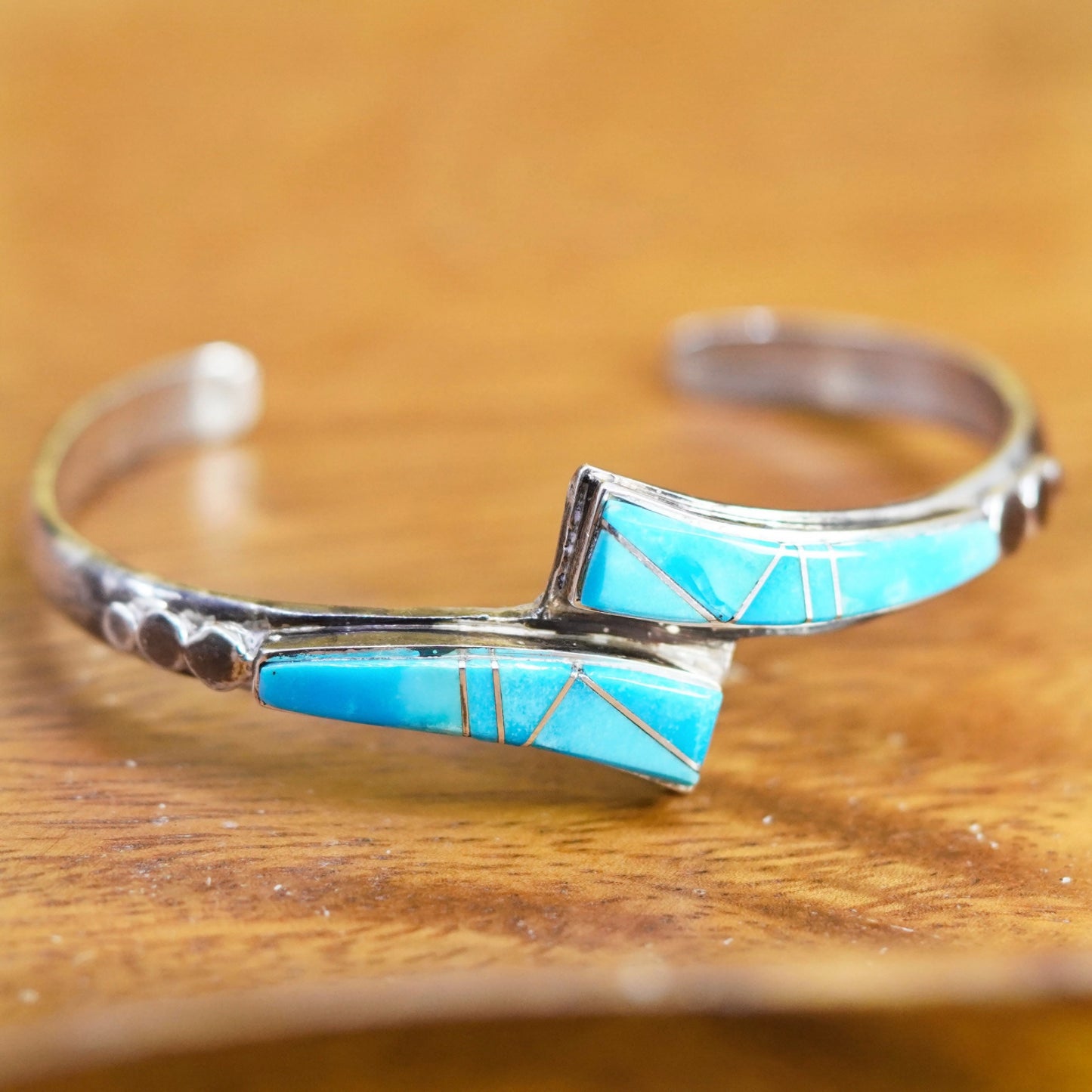 6.5”, Navajo Sterling silver bracelet, Native American 925 cuff turquoise