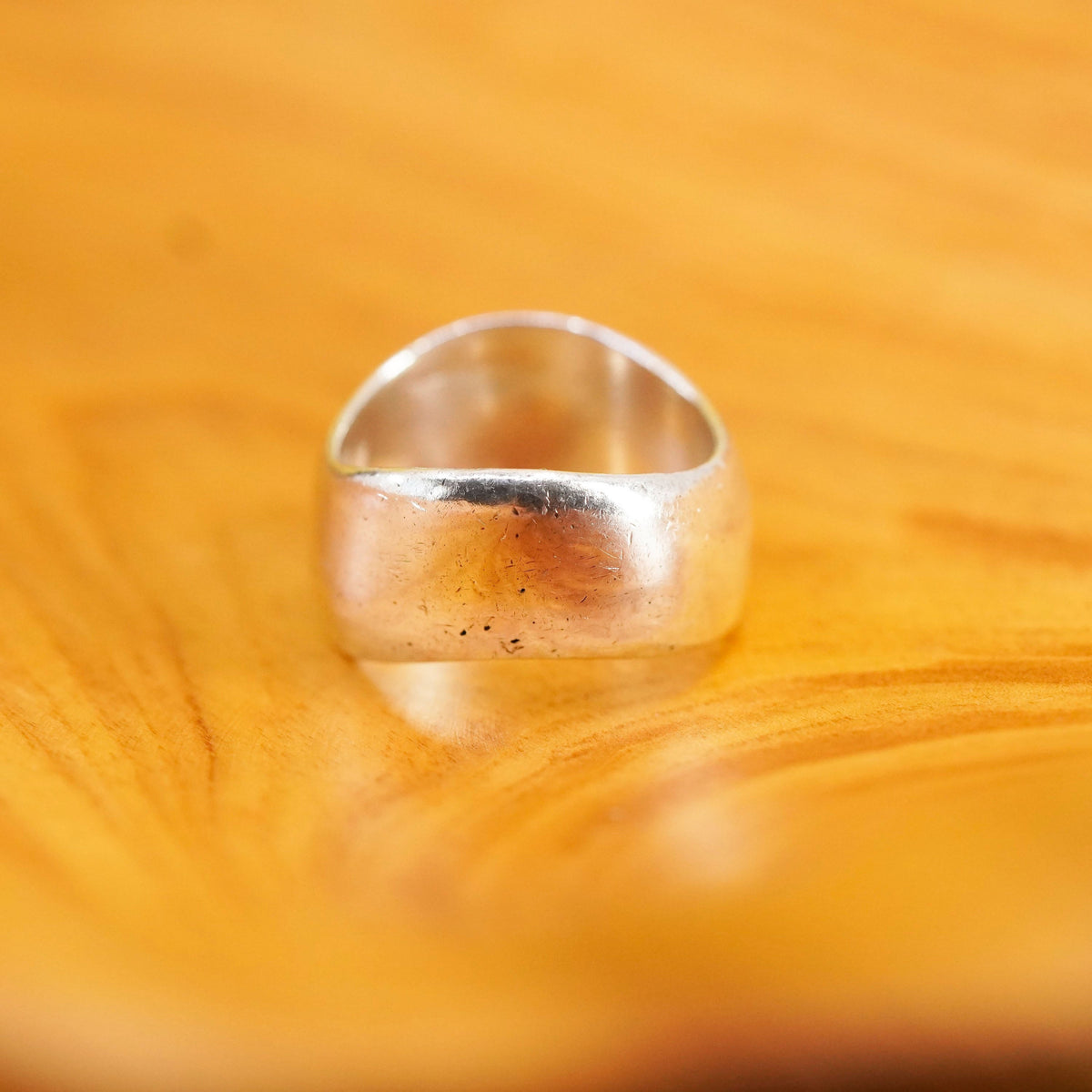 Size 6.75, vintage sterling silver handmade ring, 925 wavy band