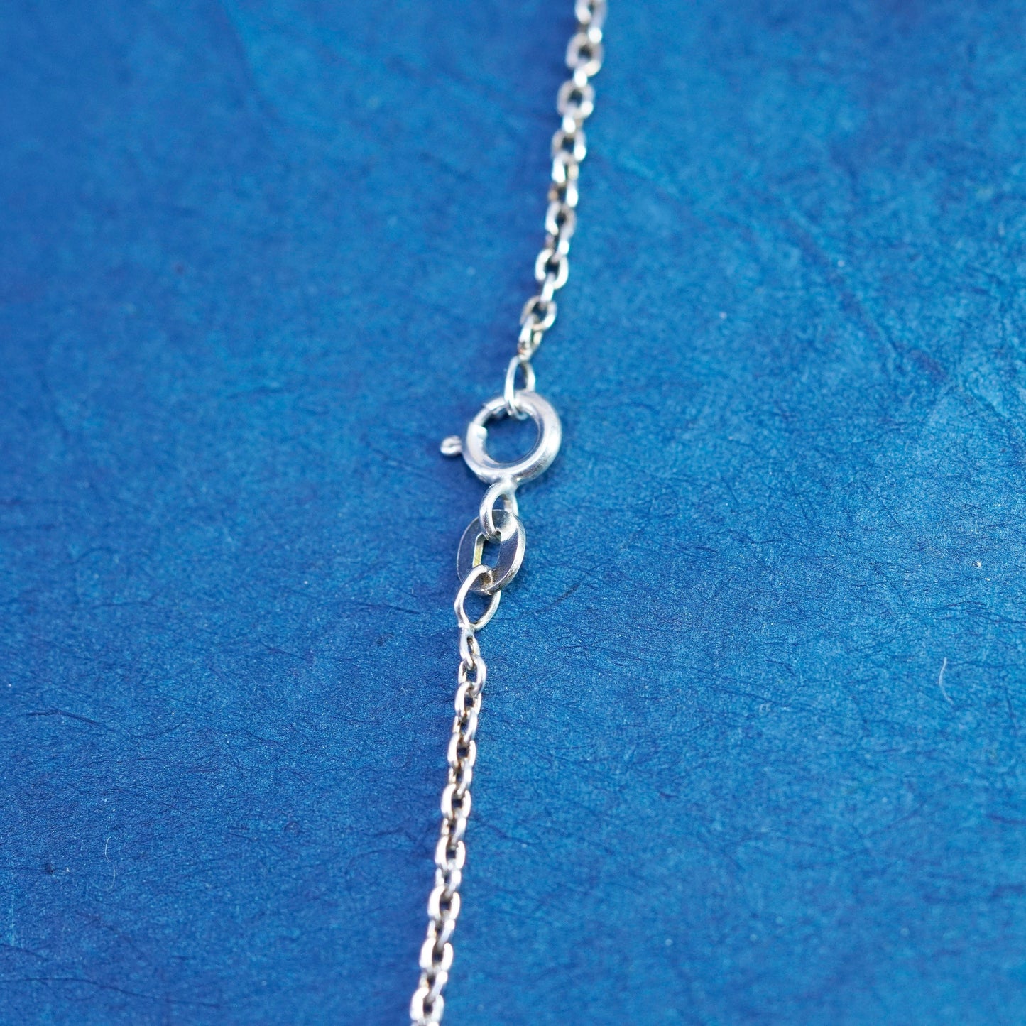 19”, 1mm, vintage Italian Sterling silver handmade necklace, 925 circle chain