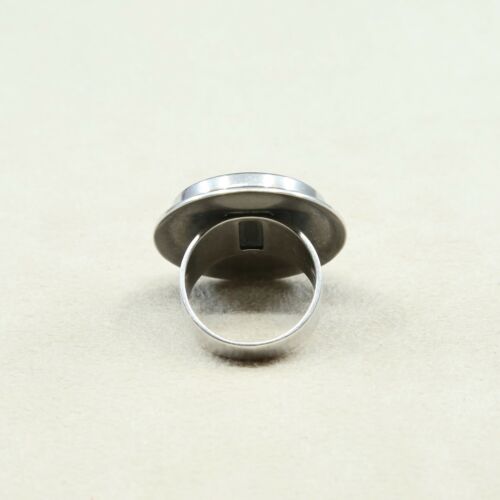 Sz 9.5, Vtg Sterling Silver Handmade Ring, 925 Silver Engagement Ring W/ agate