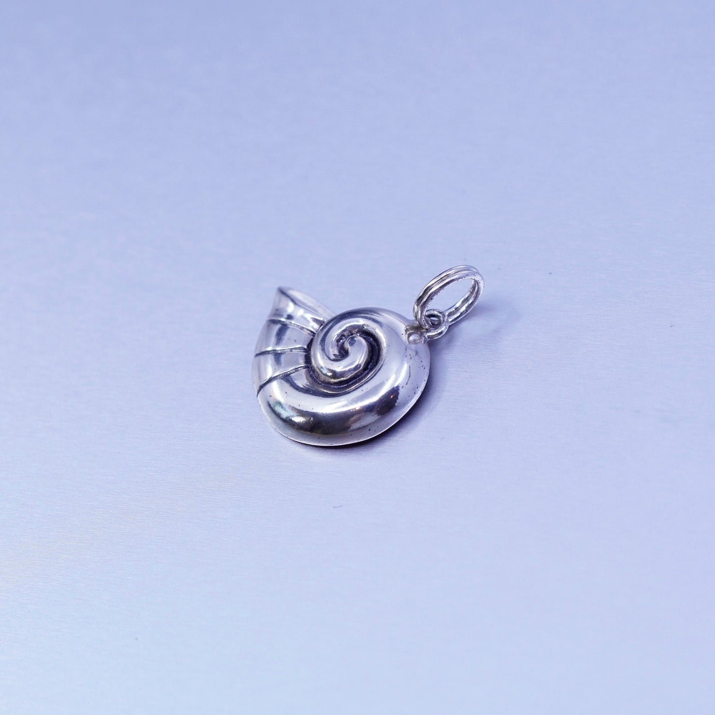 Vintage Disney sterling 925 silver handmade shell pendant charm
