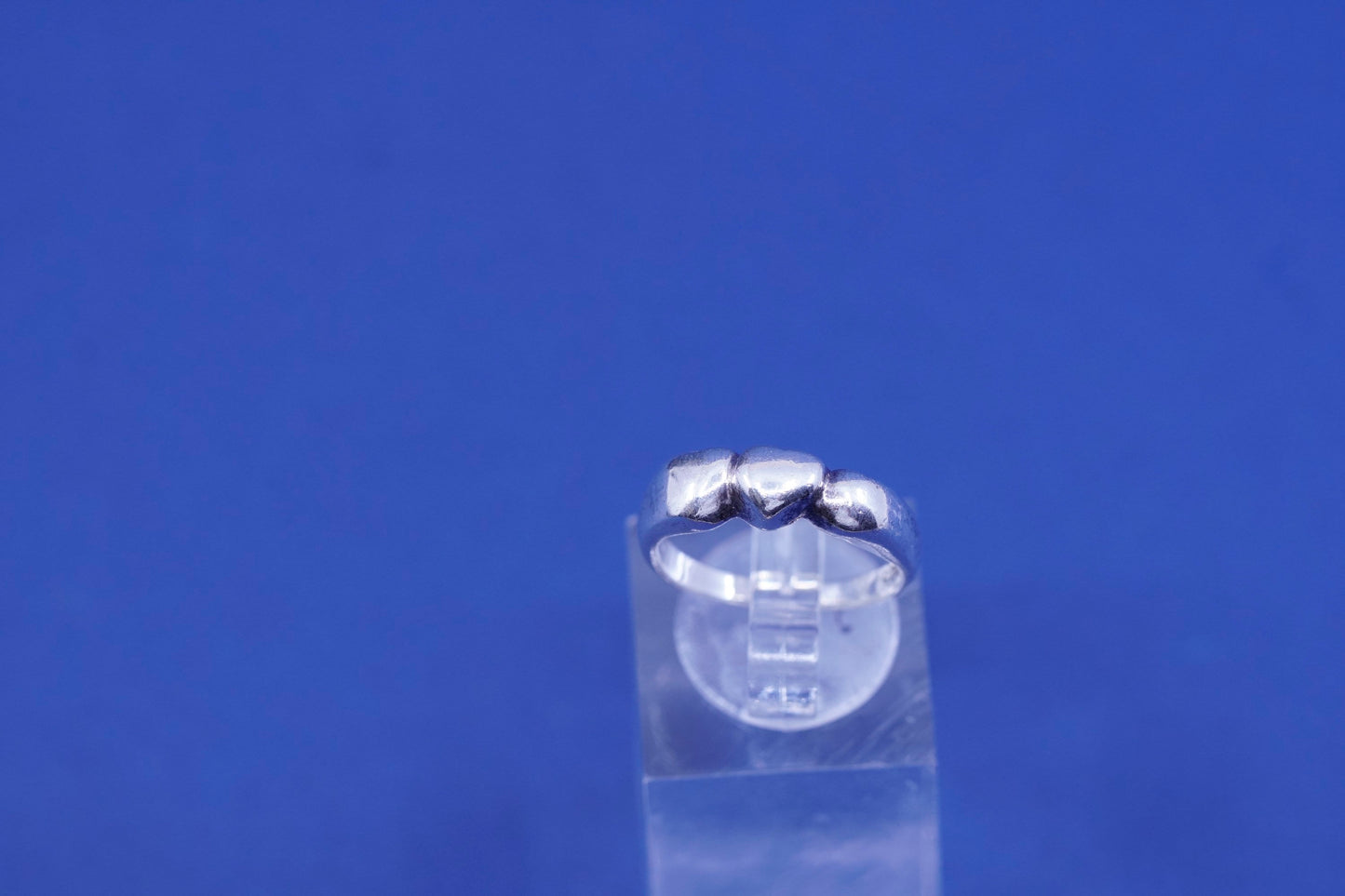 Size 6, vintage sterling silver handmade ring, 925 heart band