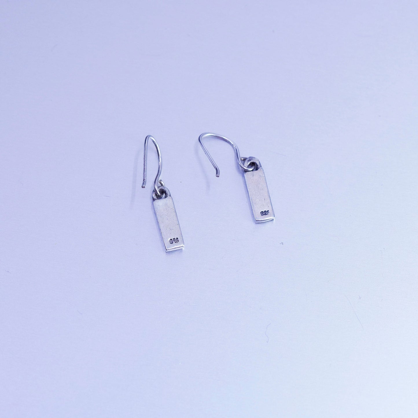 vintage Sterling silver handmade earrings, 925 hammered disc dangles