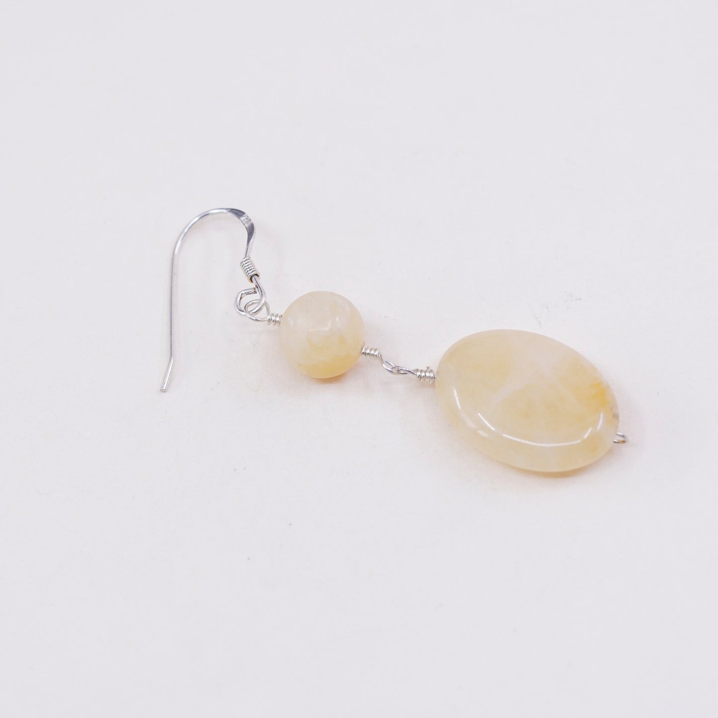 Vintage Sterling 925 silver handmade earrings with citrine
