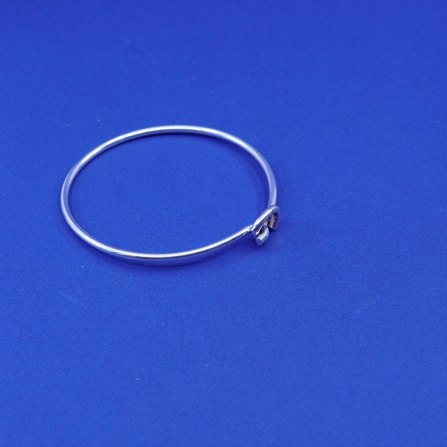 7.5”, vintage Sterling silver handmade bracelet, 925 hinged bangle, silver tested