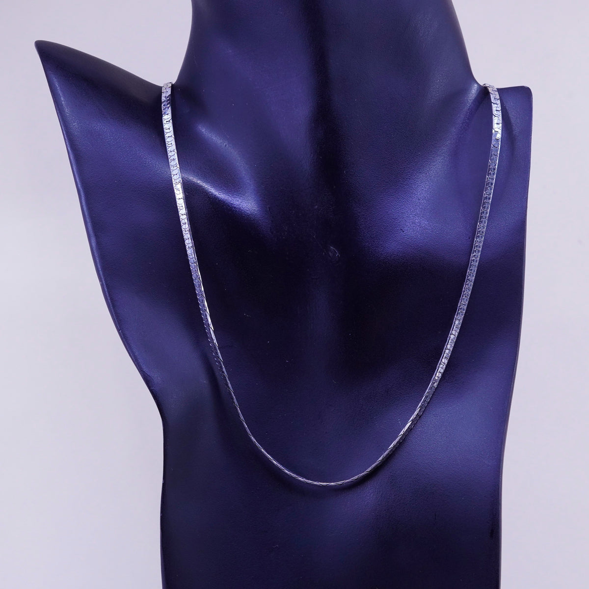 24”, 3mm, Vintage Canada sterling silver chain, Italy textured 925 nugget chain