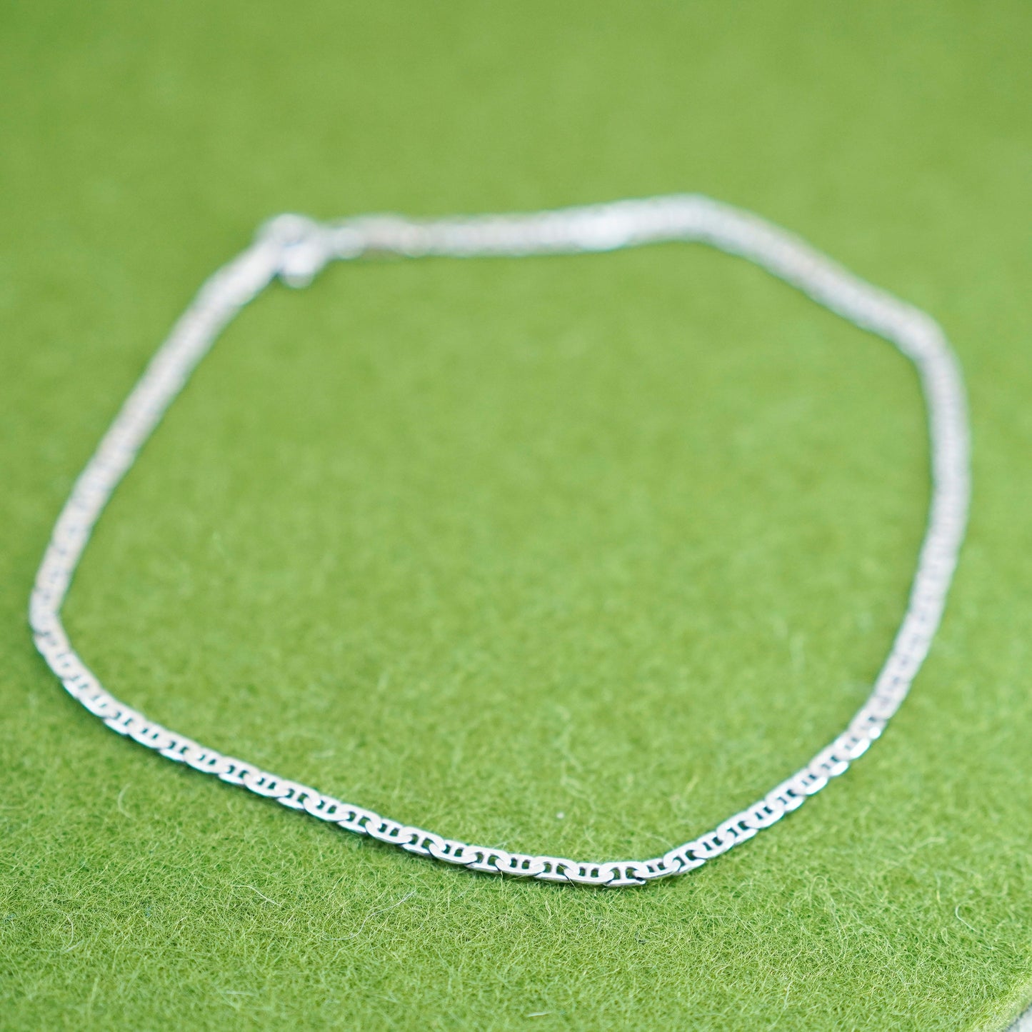 10”, 4mm, Vintage sterling 925 silver bracelet, Italy anchor chain