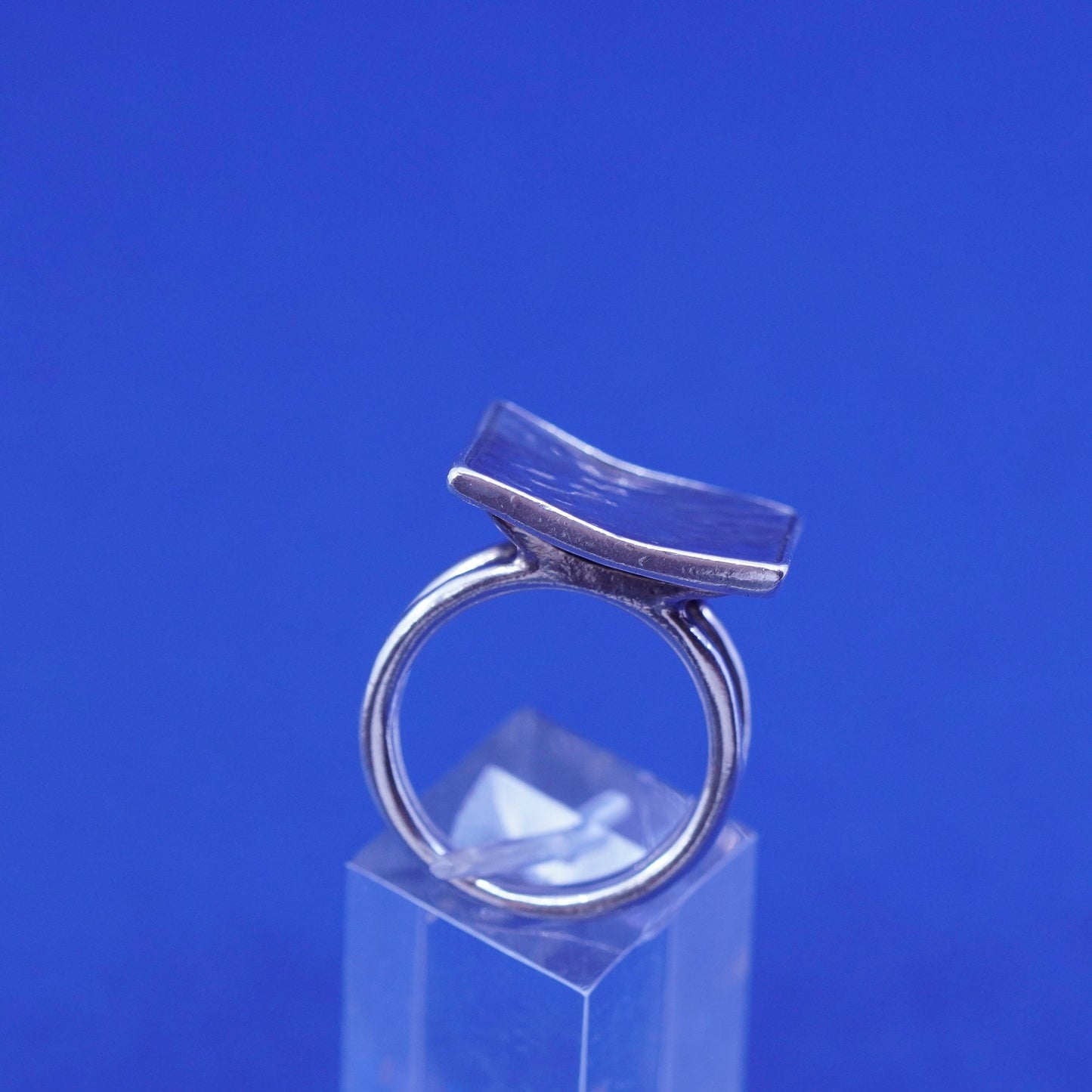 Size 9, vintage silpada Sterling silver handmade ring, hammered 925 square Ring