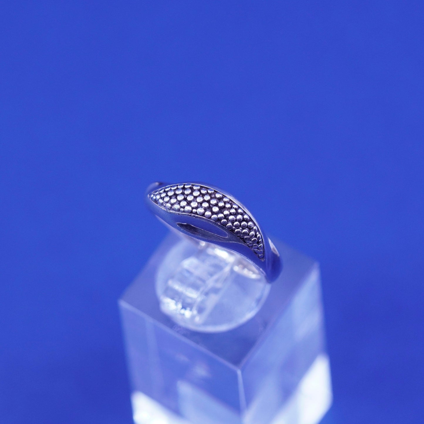 Size 6, vintage michael dawkins jewelry, Sterling silver ring, 925 band beads