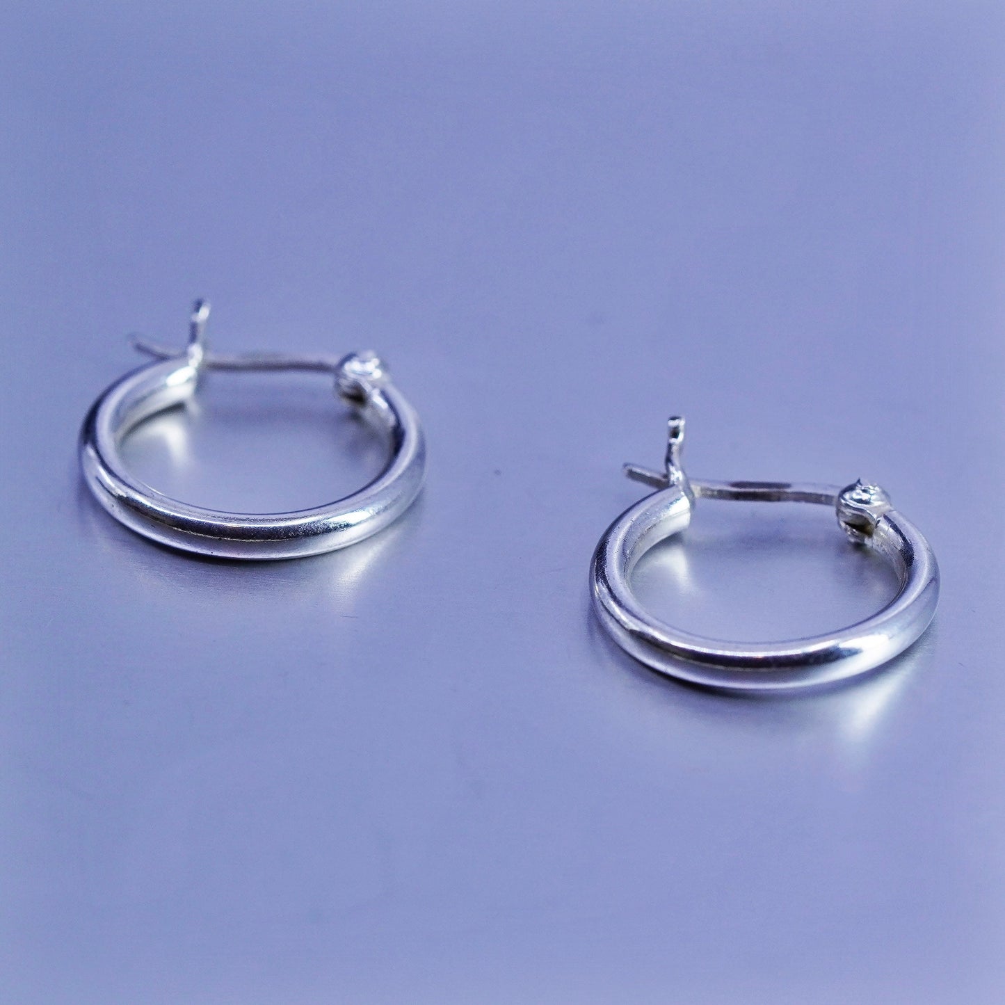 0.5”, vintage Sterling silver handmade earrings, 925 hoops