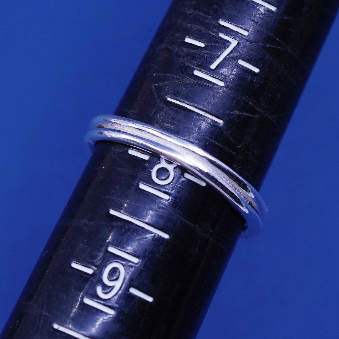 sz 8, vtg Sterling silver handmade ring, modern triangular 925 statement ring