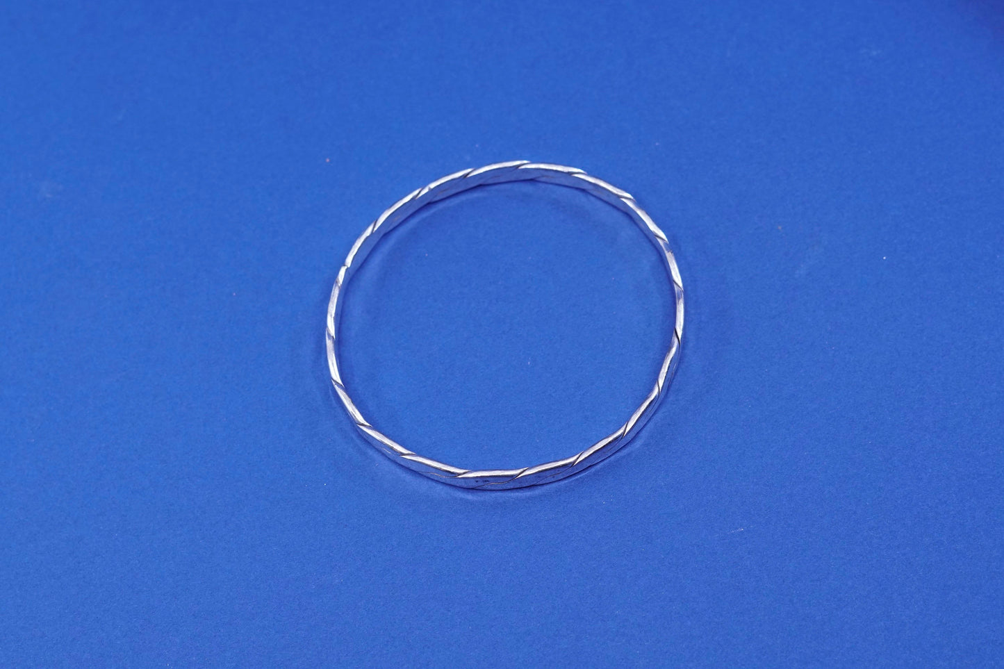 8.25”, Taxco mexico sterling silver handmade bracelet, 925 twisted cable bangle