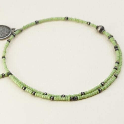 Sterling silver handmade necklace, solid 925 N Turquoise beads Choker Collar