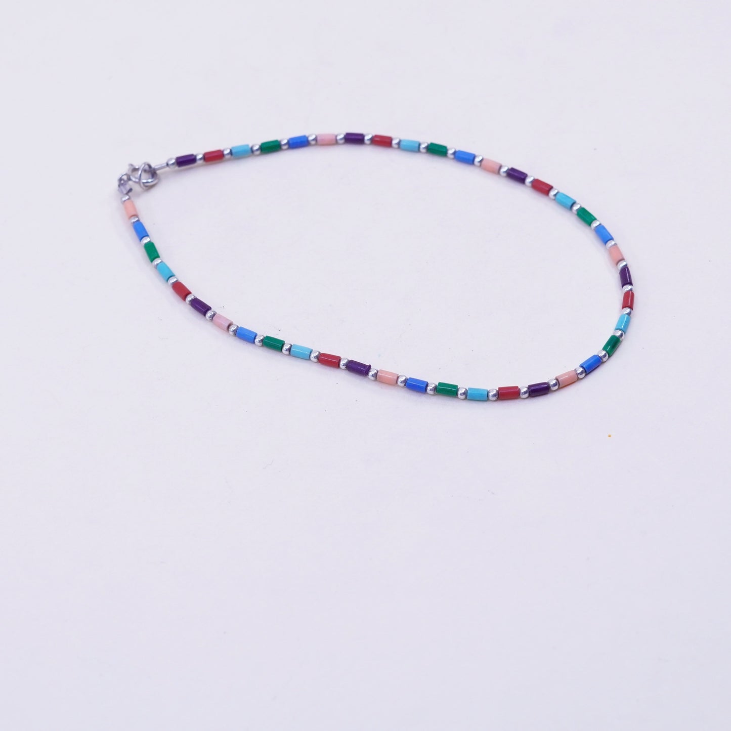 9.25”, Vintage southwestern 925 Sterling silver handmade heishi bracelet