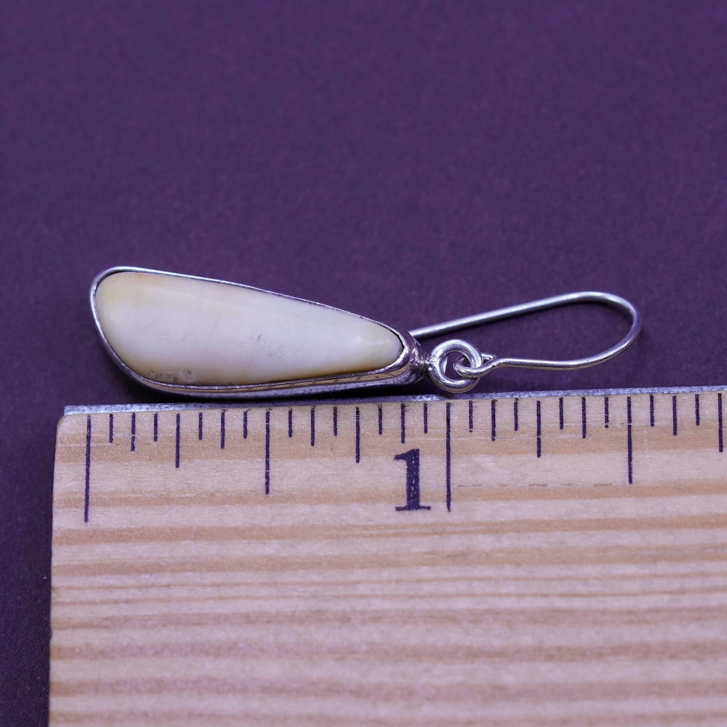Vintage Sterling 925 silver handmade dangles with jasper