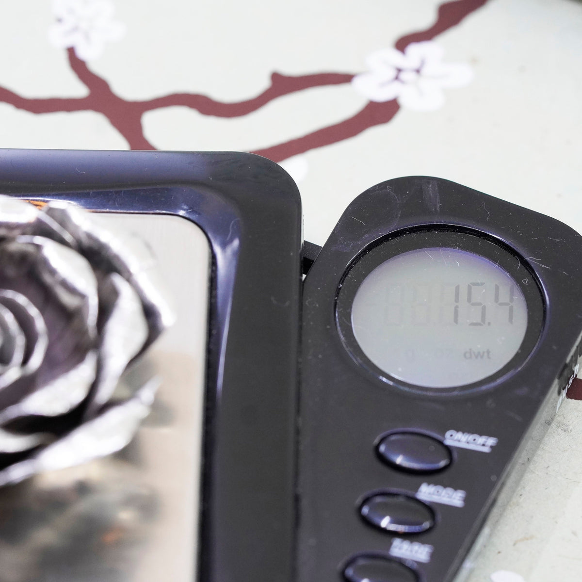 Vintage Mexico Sterling silver handmade pendant, 925 3D rose flower