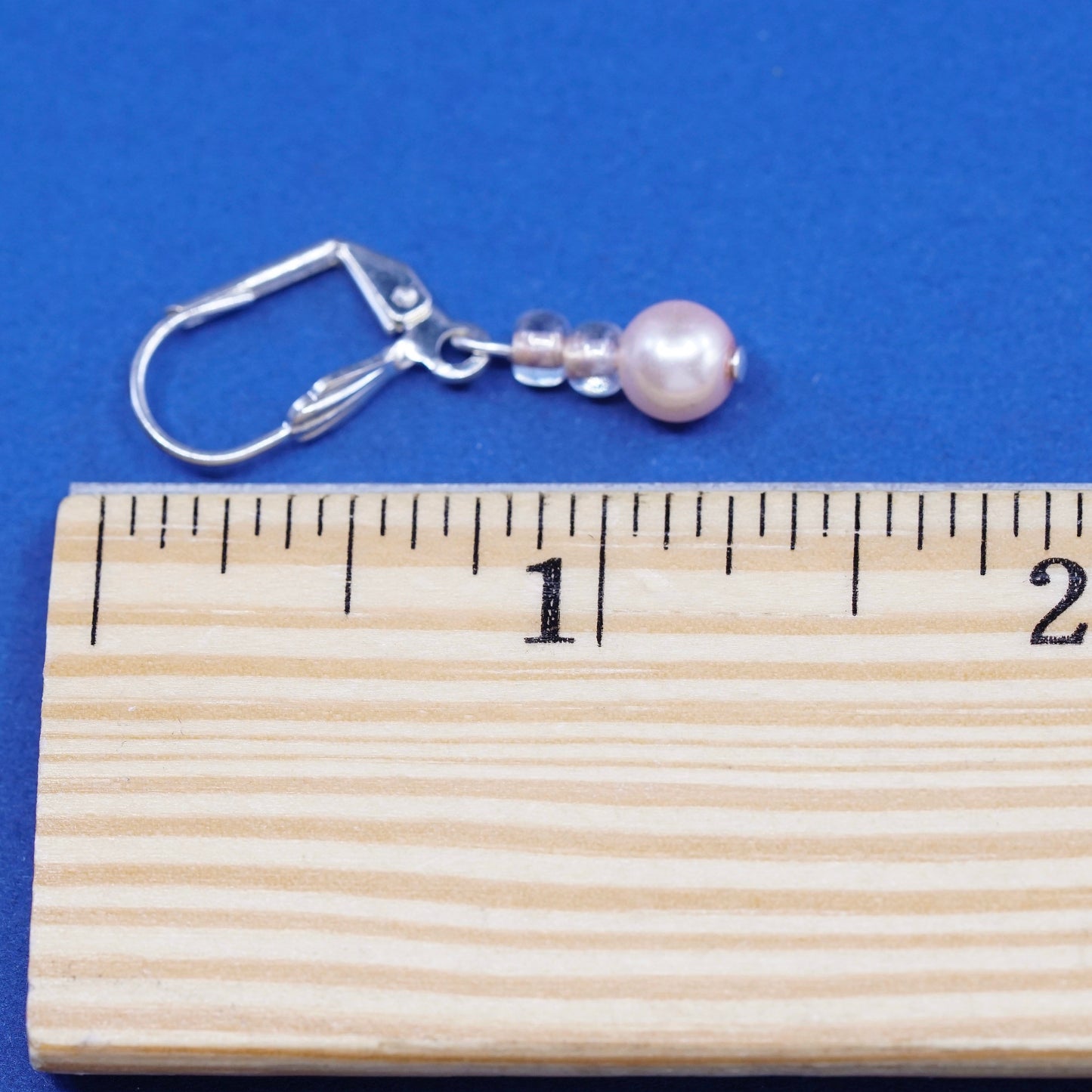 Vintage Sterling 925 silver handmade earrings with pearl and crystal drops