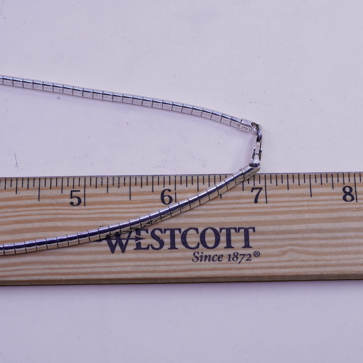 16” 5mm, vintage Italy 925 Sterling Silver omega chain necklace