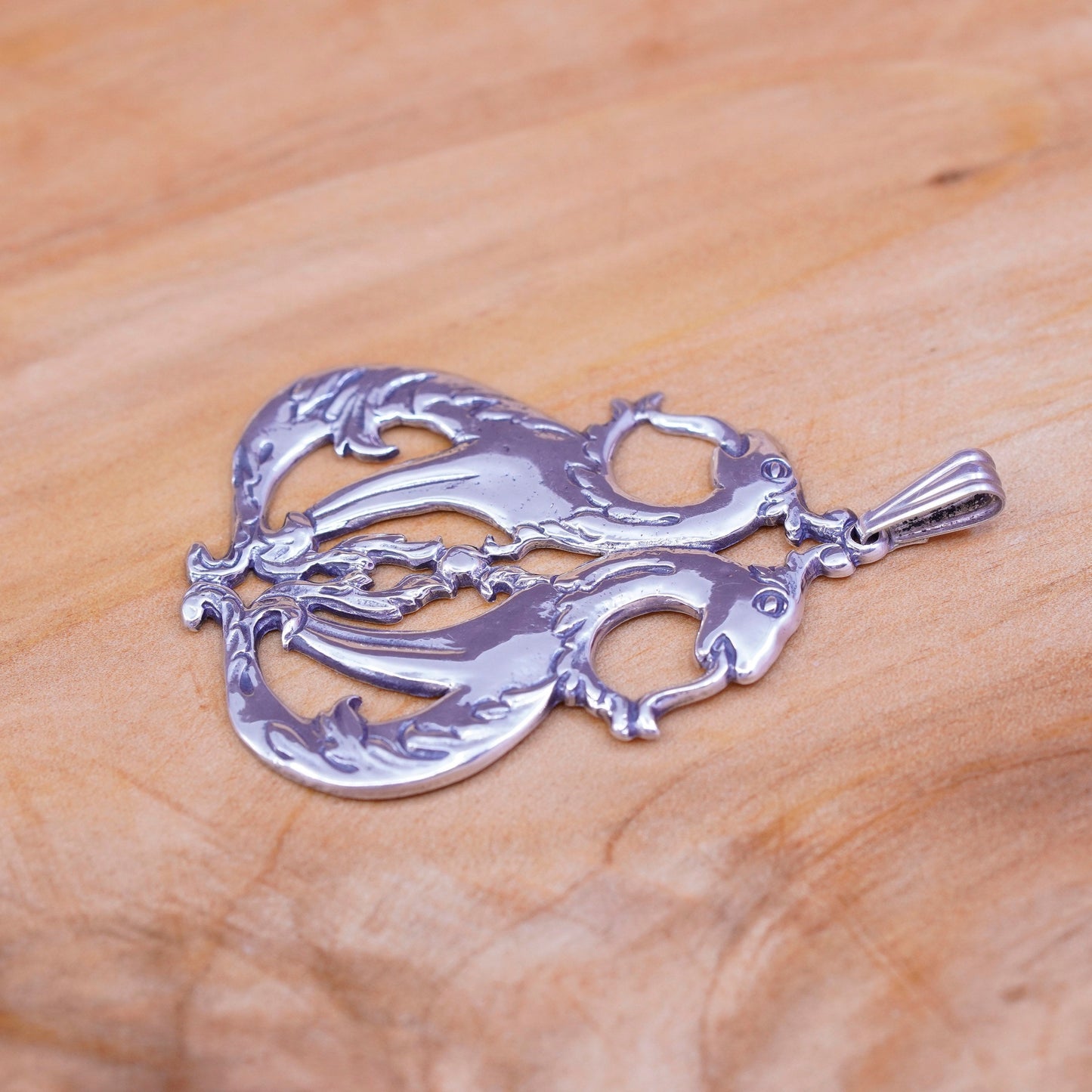 Egyptian Sterling 925 silver handmade pendant, lion horse mysterious creatures