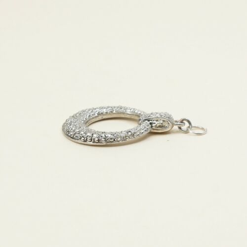 Vintage Sterling Silver Handmade Pendant, Circle Textured Pendant, Stamped 925