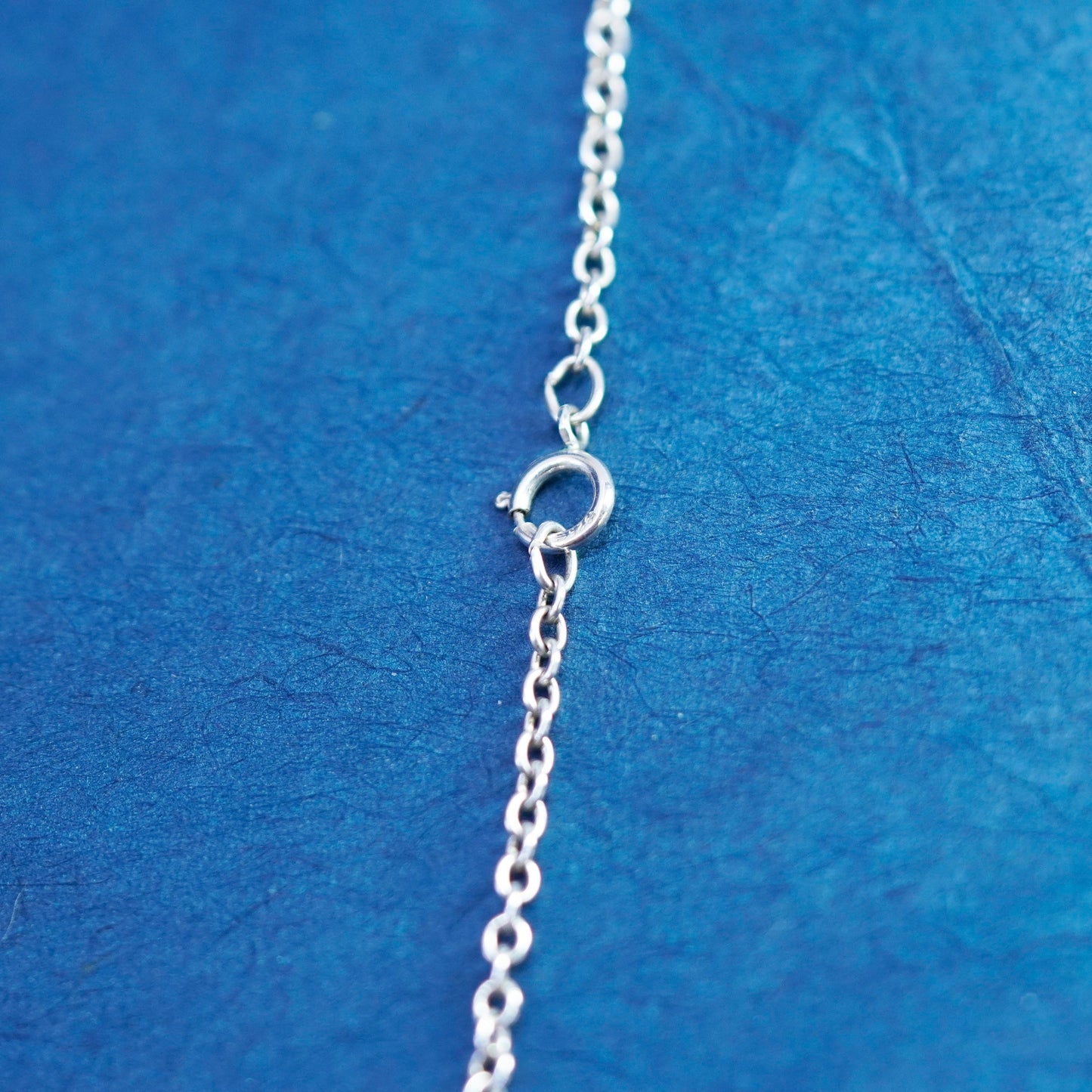 19”, 1mm, vintage Italian Sterling silver handmade necklace, 925 circle chain