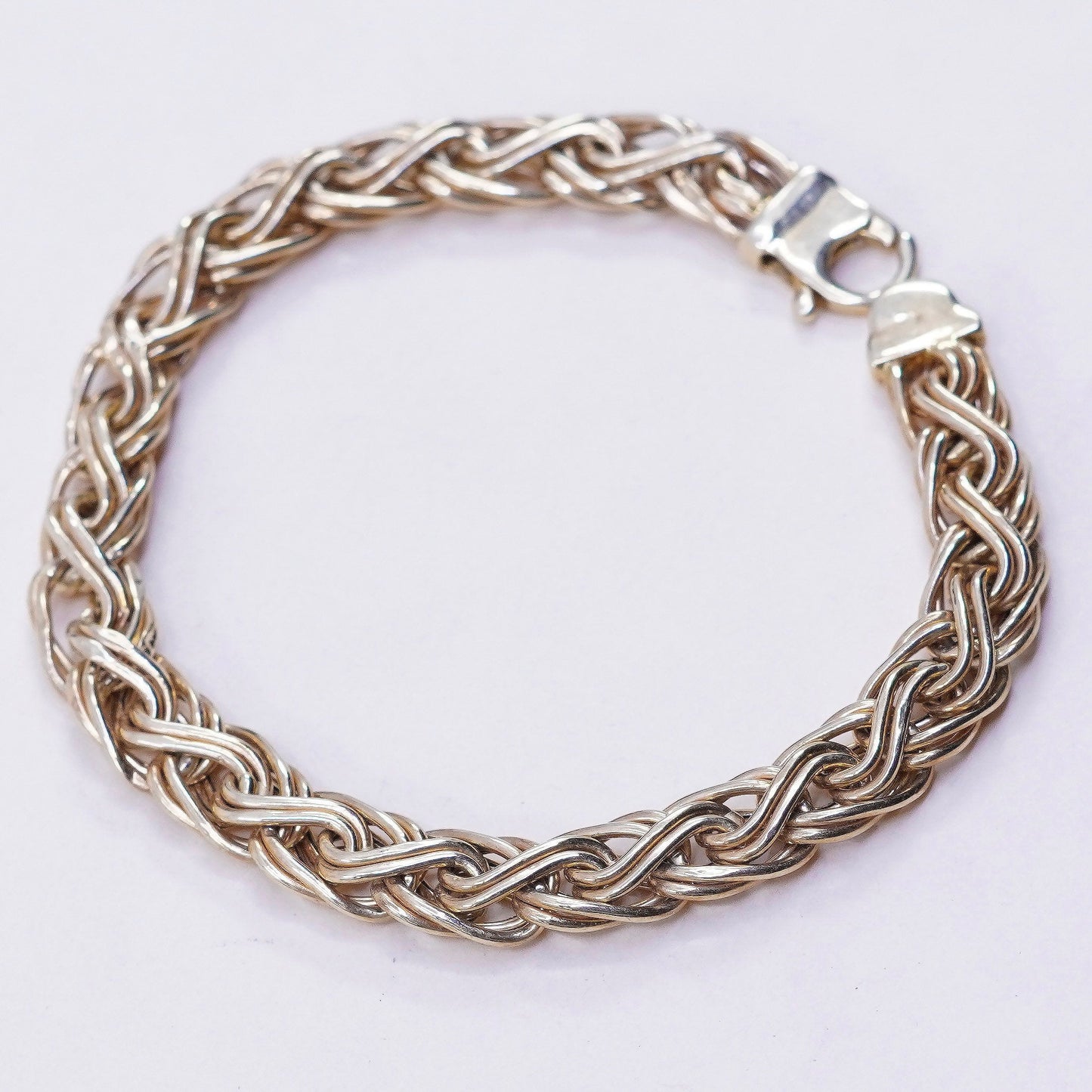 6.75”,, 5.8g, 14K yellow gold bracelet, Italian yellow gold woven braided chain
