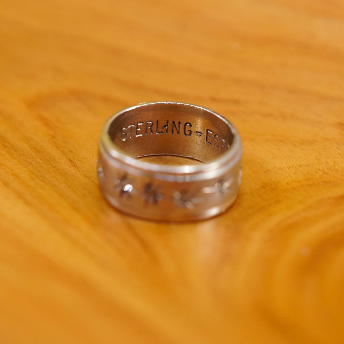 Size 6.5, vintage Sterling silver handmade ring, 925 star band