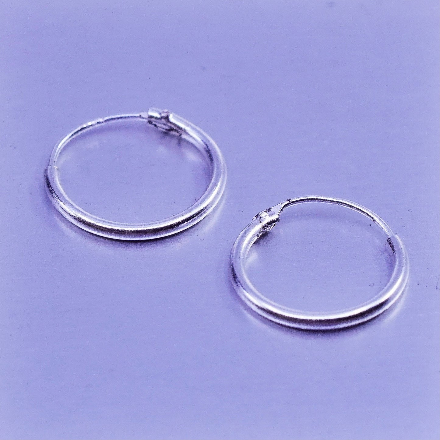 0.5”, vintage Sterling silver handmade earrings, 925 hoops