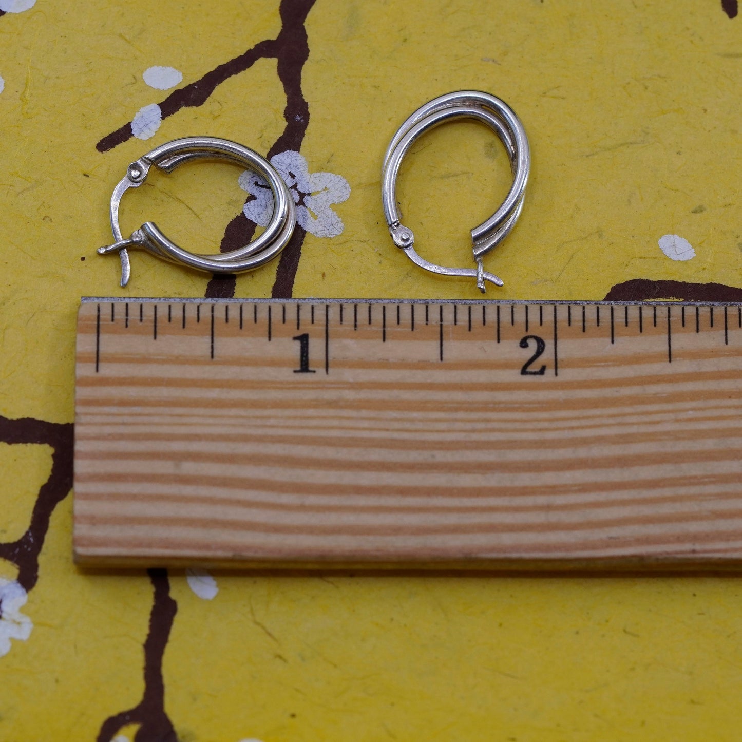 0.75”, Vintage Sterling silver handmade earrings, twisted 925 hoops