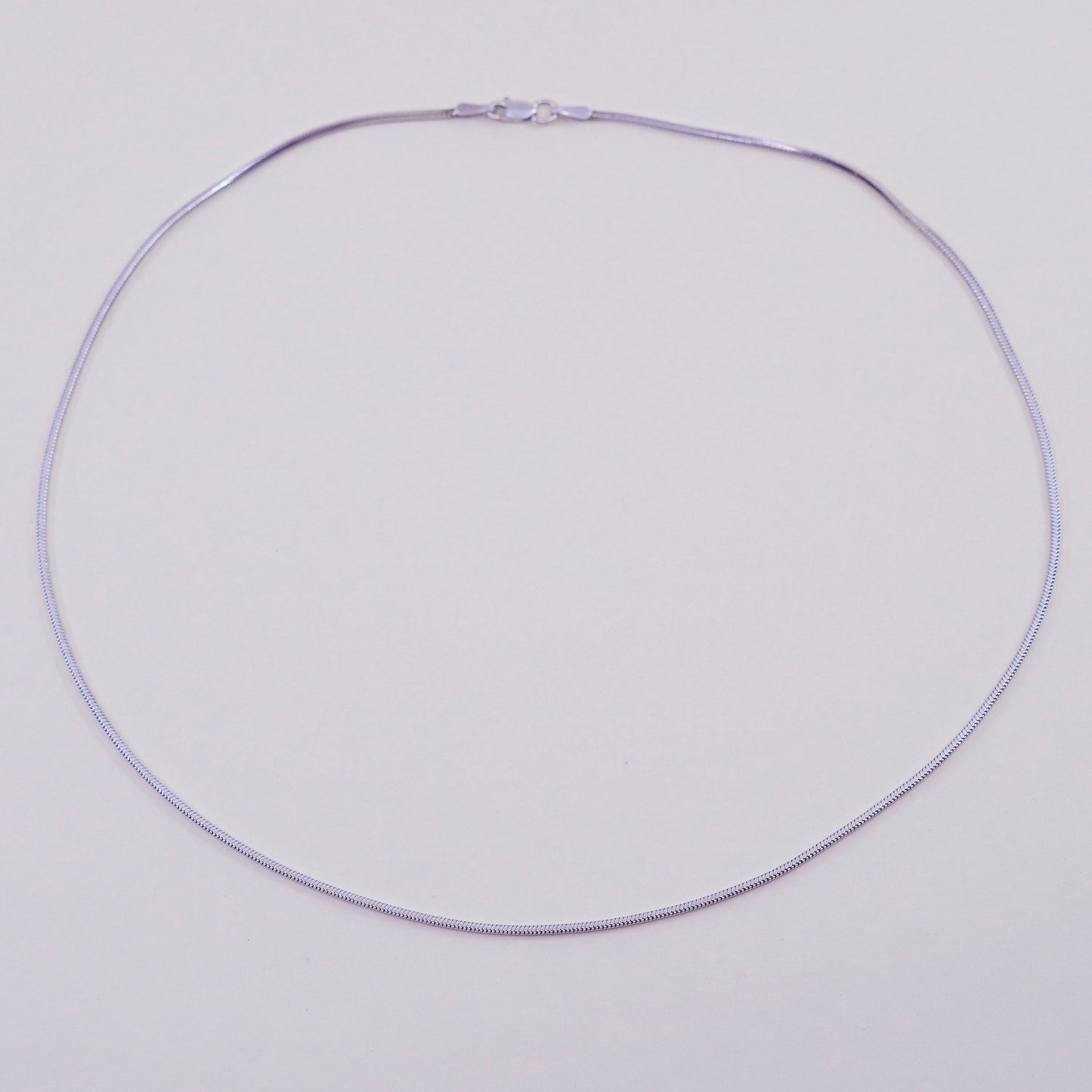 16”, 1mm, Vintage sterling silver square snake chain, Italy 925 necklace