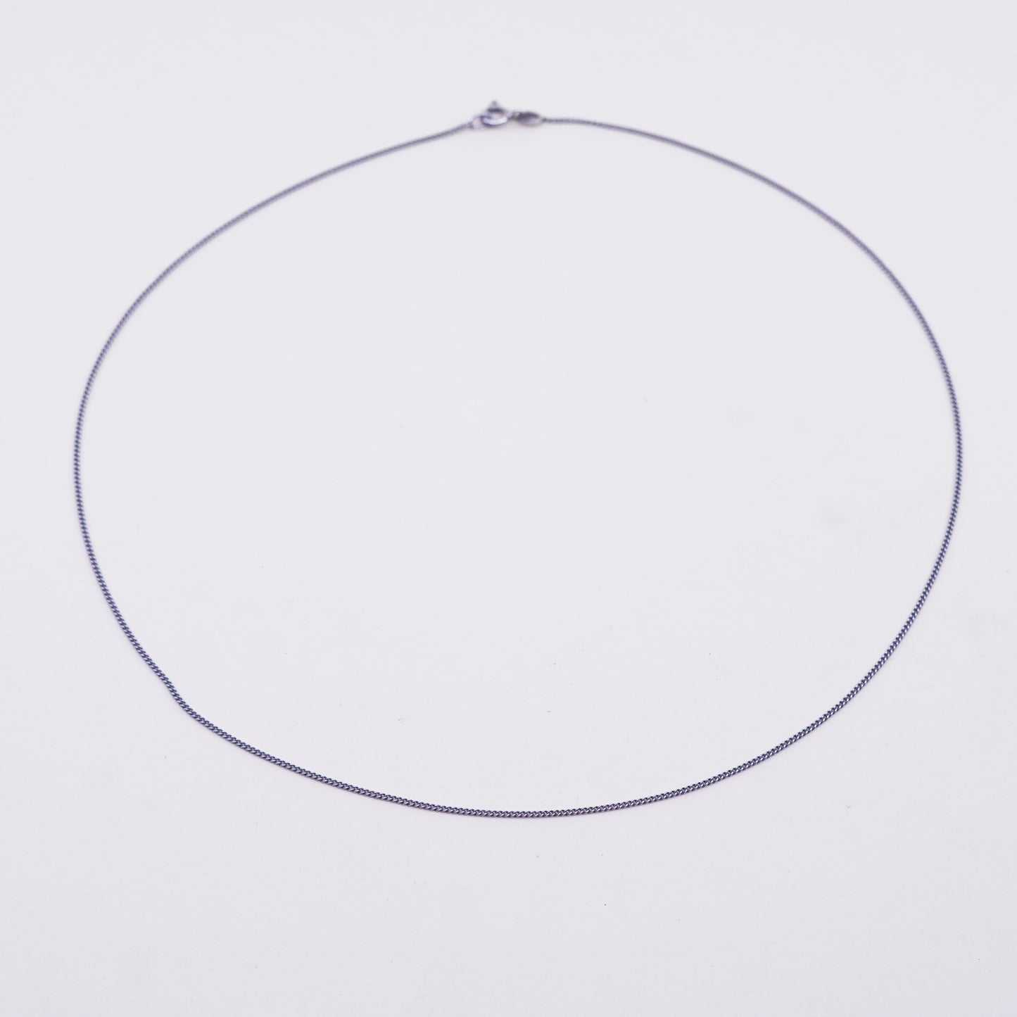 18”, 1mm, italy sterling silver handmade necklace, 925 curb chain
