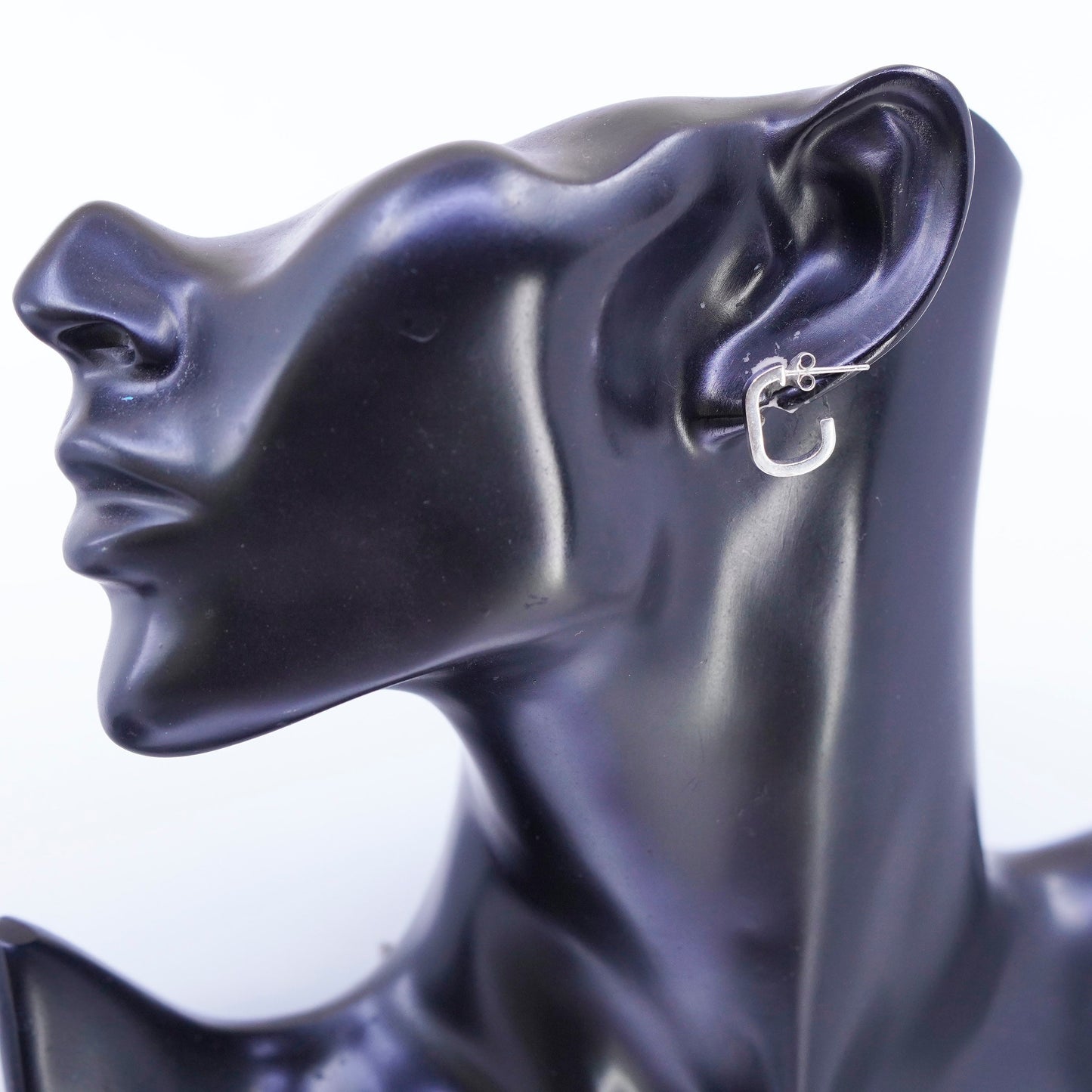 0.5”, vintage Sterling silver handmade earrings, 925 hoops