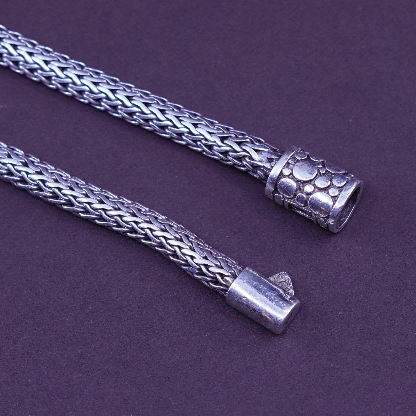 18”, vintage italy Sterling silver Birdcage wheat chain, 925 men’s necklace