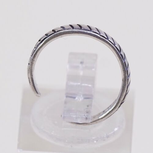 Size 3.25, Vtg TMA Sterling Silver handmade open end Ring. 925 Cable Band